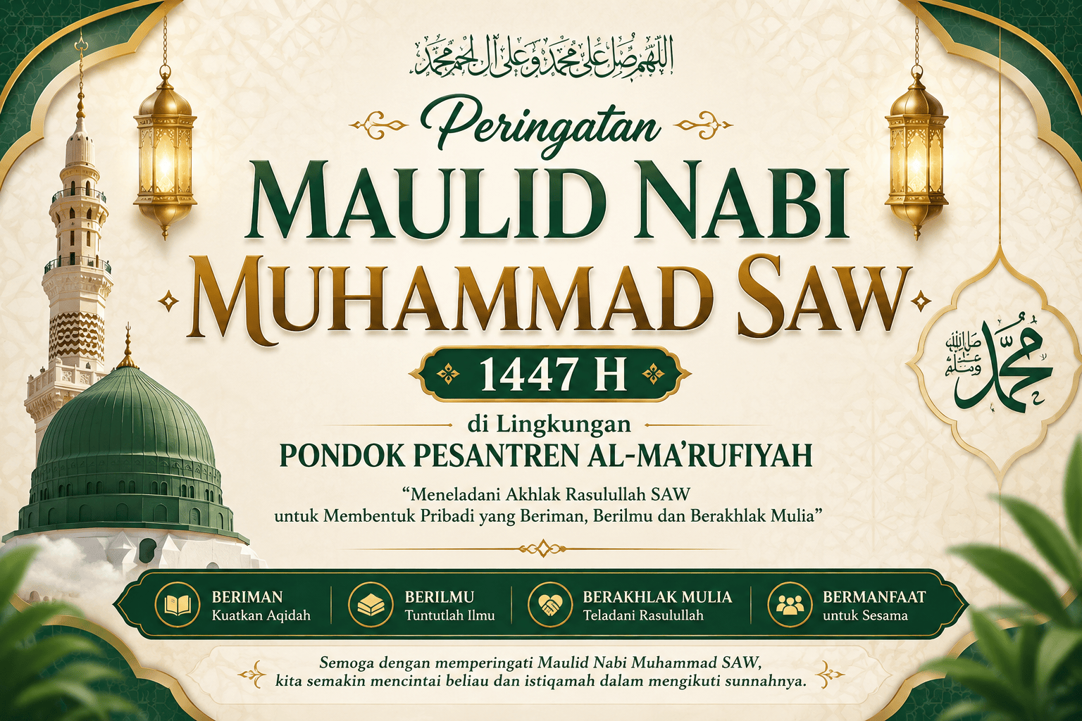 Peringatan Maulid Nabi Muhammad SAW 1447 H di Lingkungan Pondok Pesantren Al-Ma'rufiyah